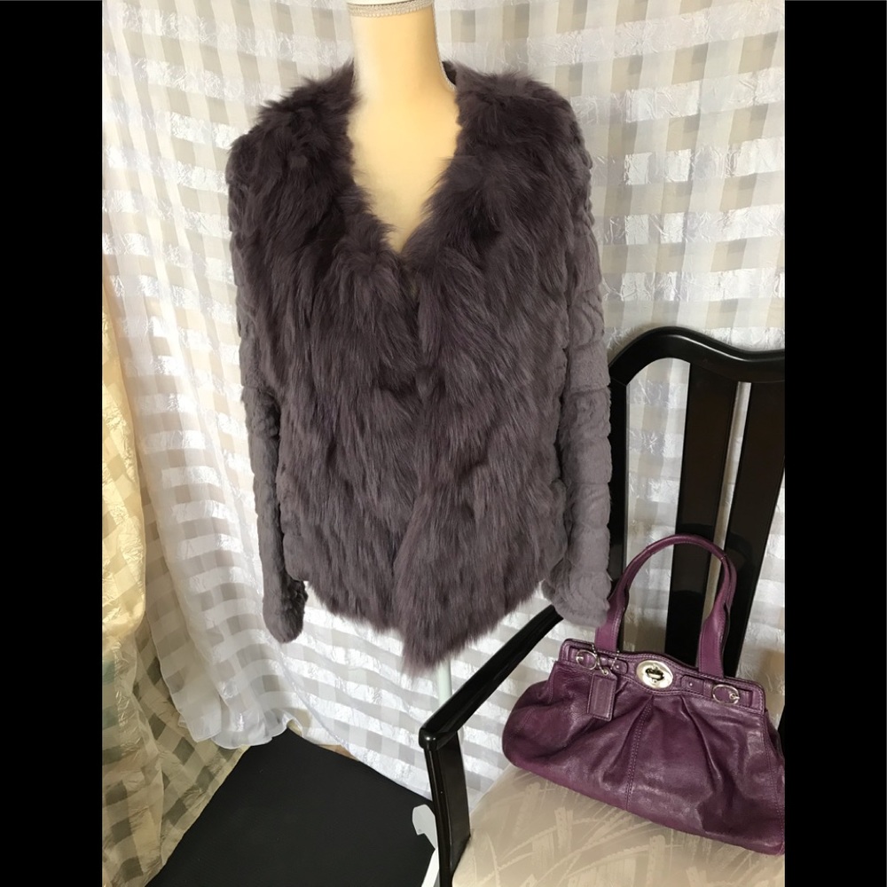 Thecue cherqu rabbit fur coat, size M, new